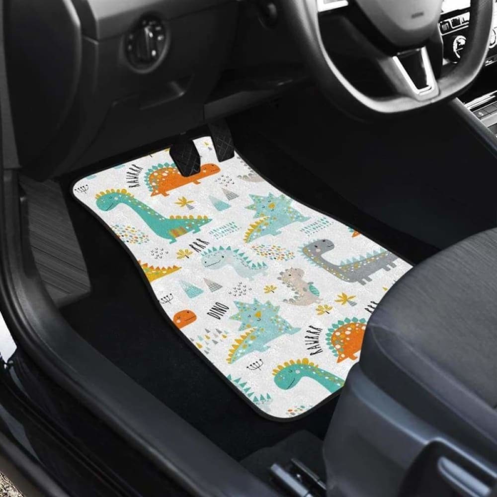Cute Funny Kids Dinosaurs Pattern Front And Back Car Mats 154813 - YourCarButBetter