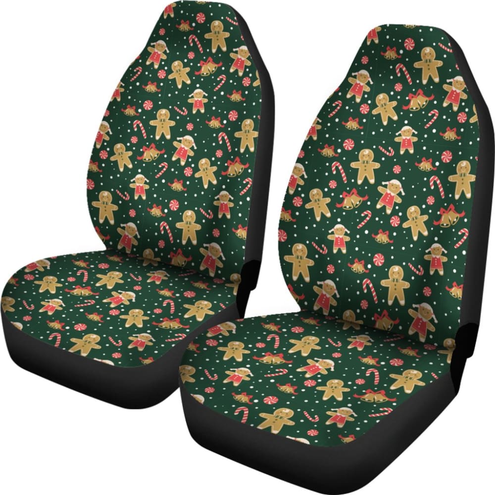 Cute Gingerbread Man Pattern Print Car Seat Covers 211201 - YourCarButBetter