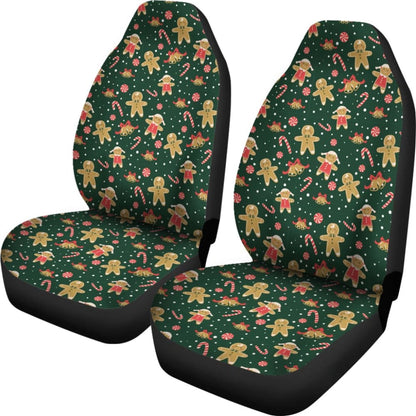 Cute Gingerbread Man Pattern Print Car Seat Covers 211201 - YourCarButBetter