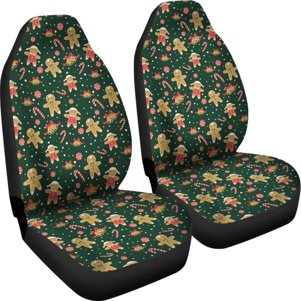 Cute Gingerbread Man Pattern Print Car Seat Covers 211201 - YourCarButBetter