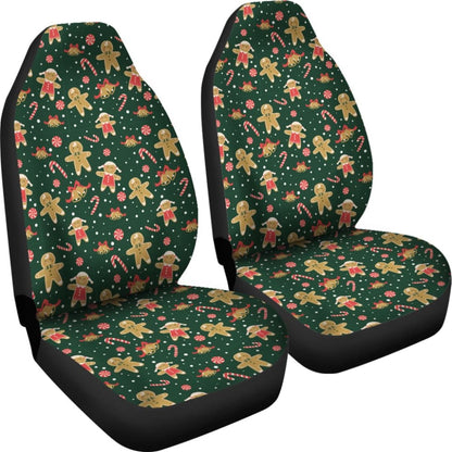 Cute Gingerbread Man Pattern Print Car Seat Covers 211201 - YourCarButBetter