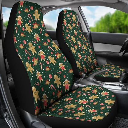 Cute Gingerbread Man Pattern Print Car Seat Covers 211201 - YourCarButBetter