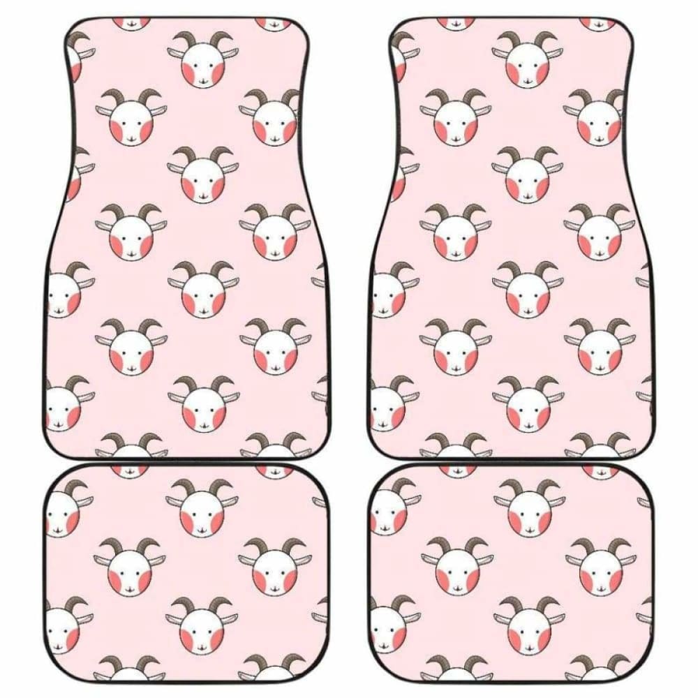 Cute Goat Pattern Front And Back Car Mats 153908 - YourCarButBetter