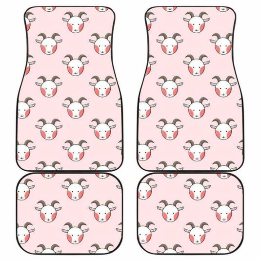 Cute Goat Pattern Front And Back Car Mats 153908 - YourCarButBetter