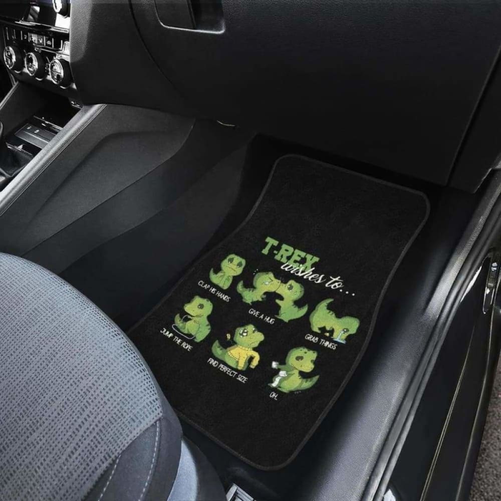 Cute Green T-Rex Dinosaur Carfloor Mats 154813 - YourCarButBetter