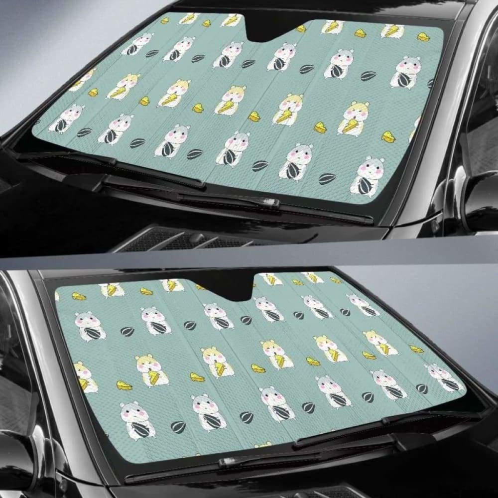 Cute Hamster Cheese Pattern Car Auto Sun Shades 085424 - YourCarButBetter