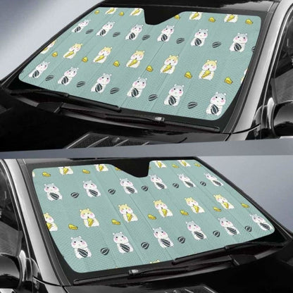 Cute Hamster Cheese Pattern Car Auto Sun Shades 085424 - YourCarButBetter