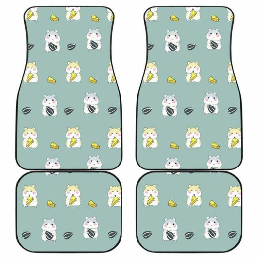 Cute Hamster Cheese Pattern Front And Back Car Mats 181703 - YourCarButBetter