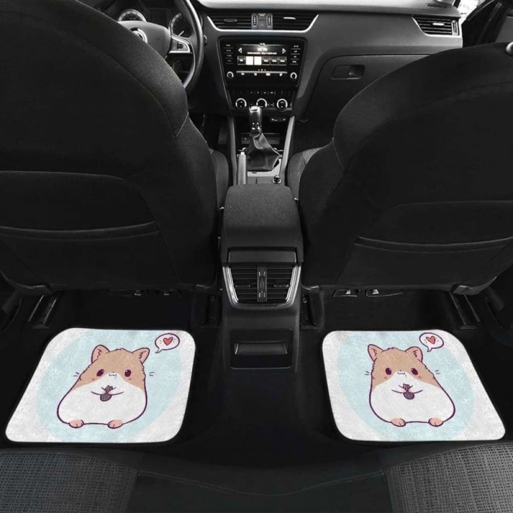 Cute Hamster Chibi In White Theme Car Floor Mats 181703 - YourCarButBetter