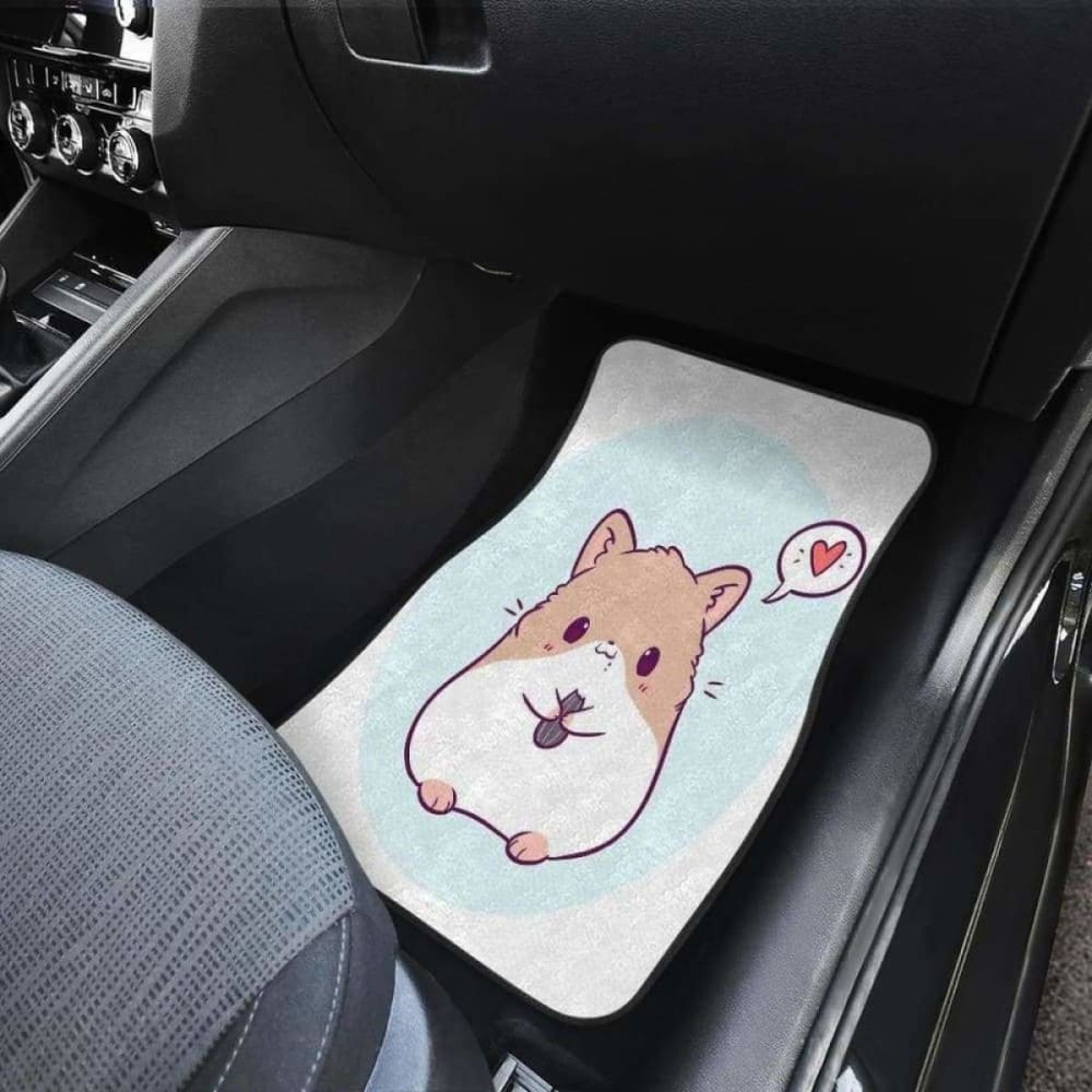 Cute Hamster Chibi In White Theme Car Floor Mats 181703 - YourCarButBetter