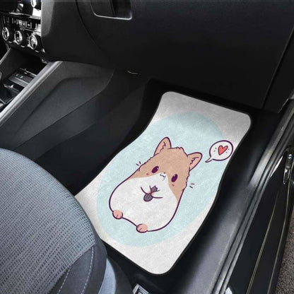 Cute Hamster Chibi In White Theme Car Floor Mats 181703 - YourCarButBetter