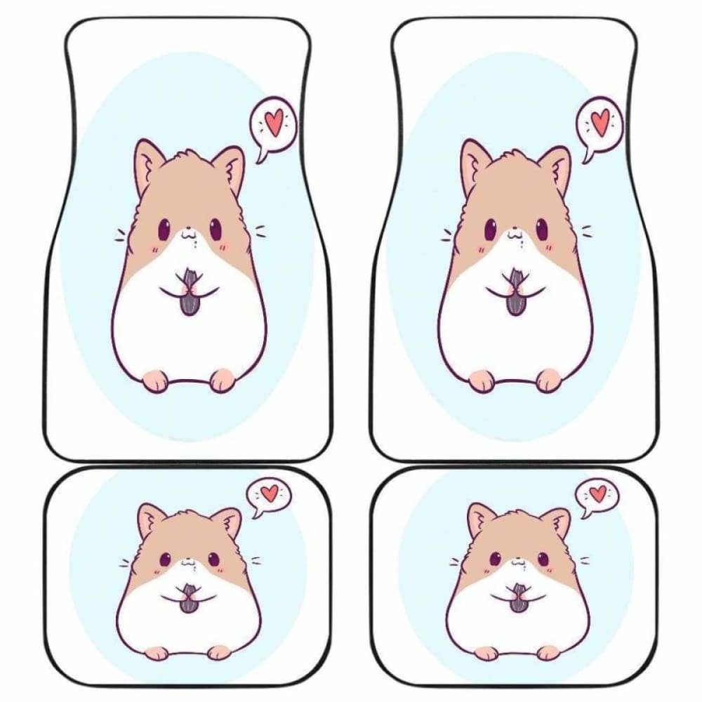 Cute Hamster Chibi In White Theme Car Floor Mats 181703 - YourCarButBetter