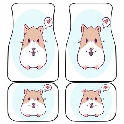 Cute Hamster Chibi In White Theme Car Floor Mats 181703 - YourCarButBetter
