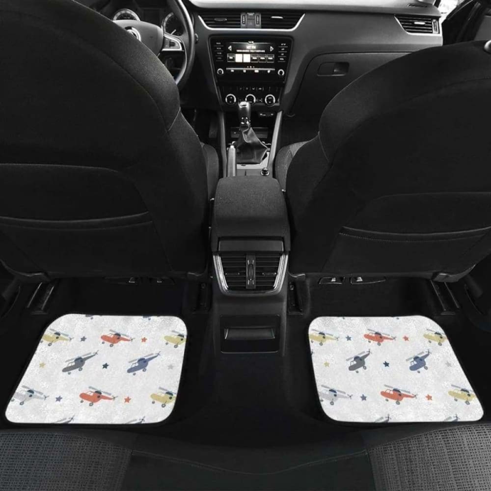 Cute Helicopter Star Pattern Front And Back Car Mats 174914 - YourCarButBetter