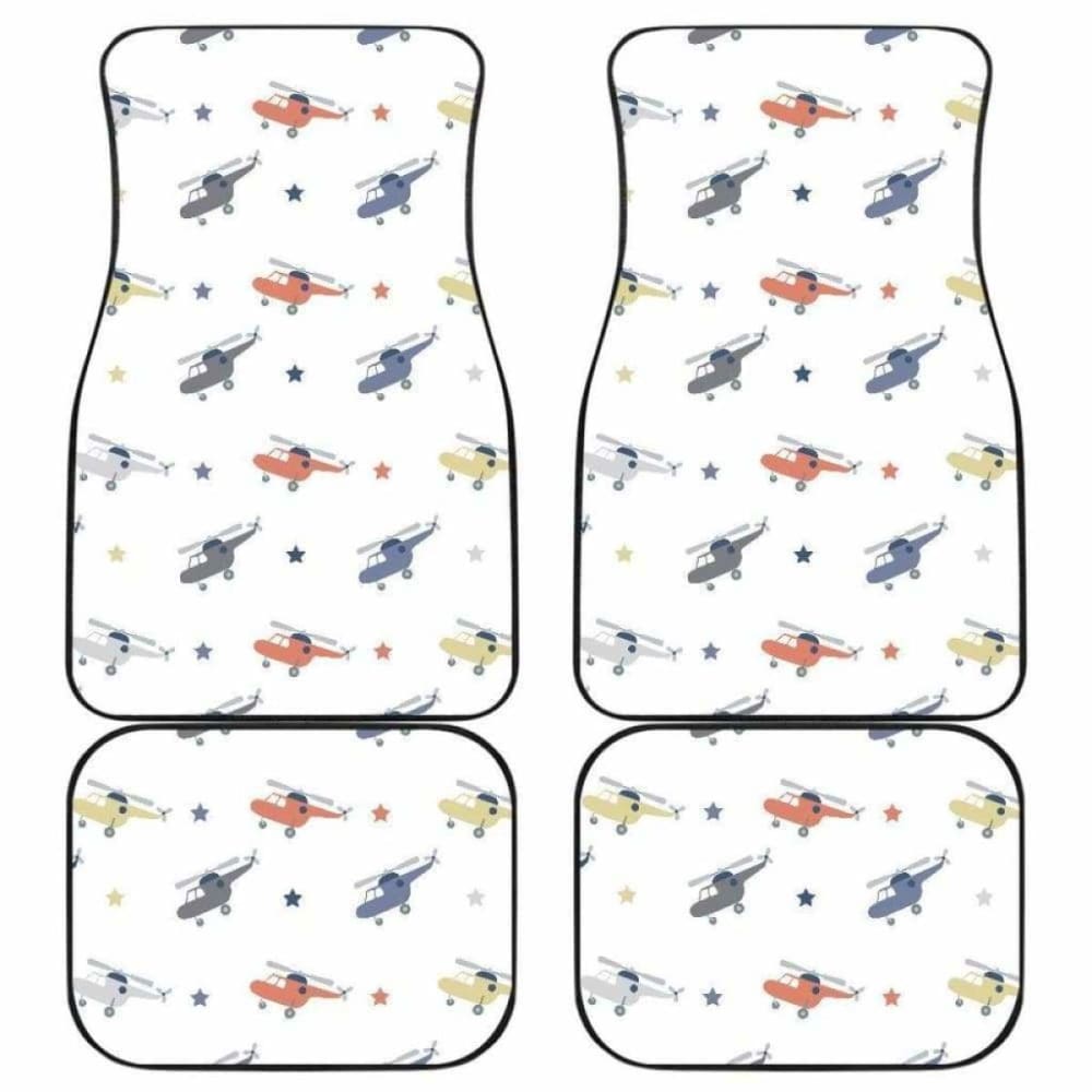 Cute Helicopter Star Pattern Front And Back Car Mats 174914 - YourCarButBetter
