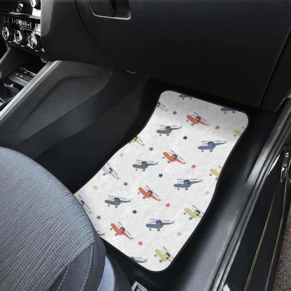 Cute Helicopter Star Pattern Front And Back Car Mats 174914 - YourCarButBetter