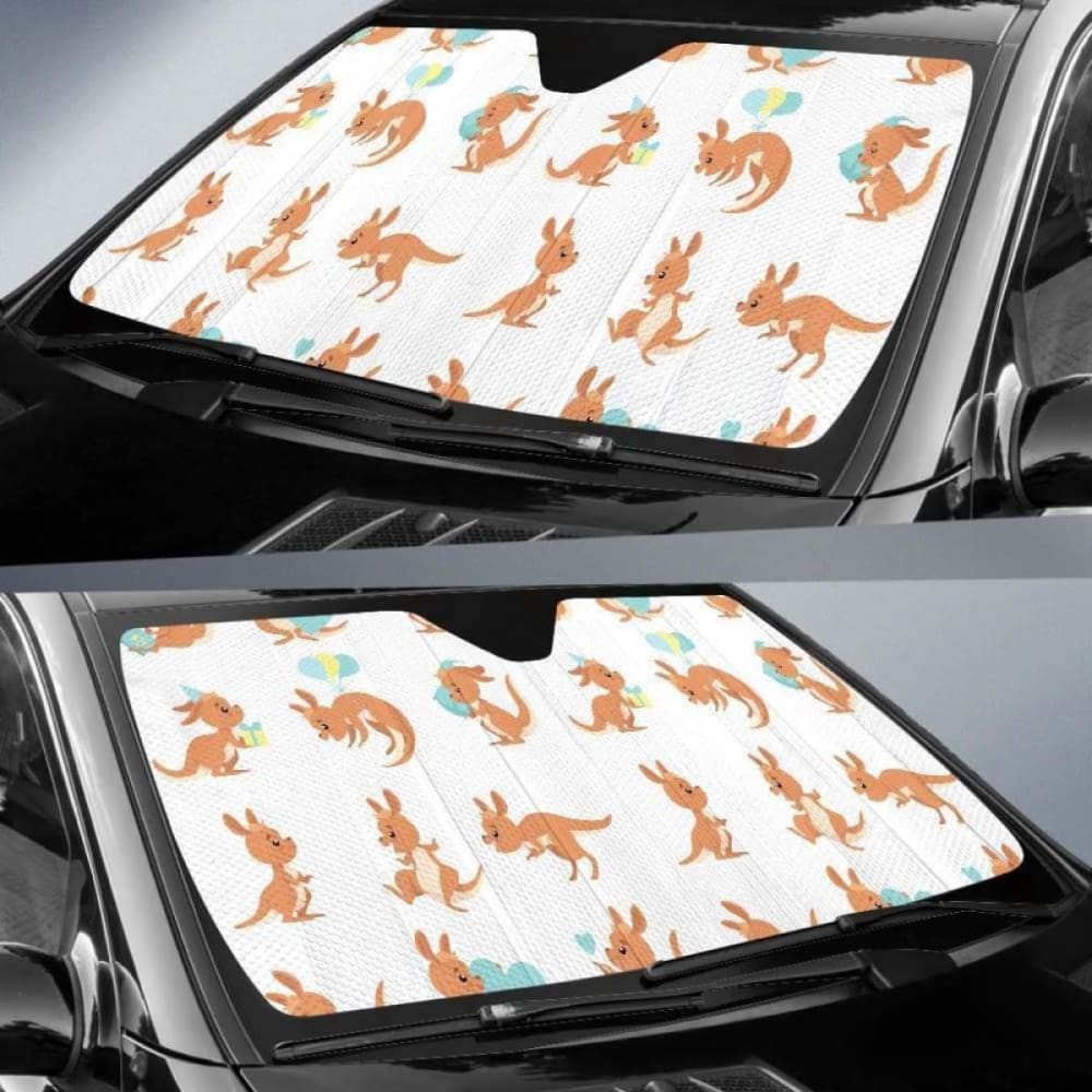 Cute Kangaroo Pattern Car Auto Sun Shades 182102 - YourCarButBetter