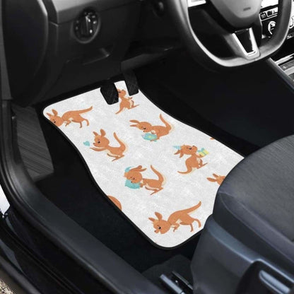 Cute Kangaroo Pattern Front And Back Car Mats 174914 - YourCarButBetter