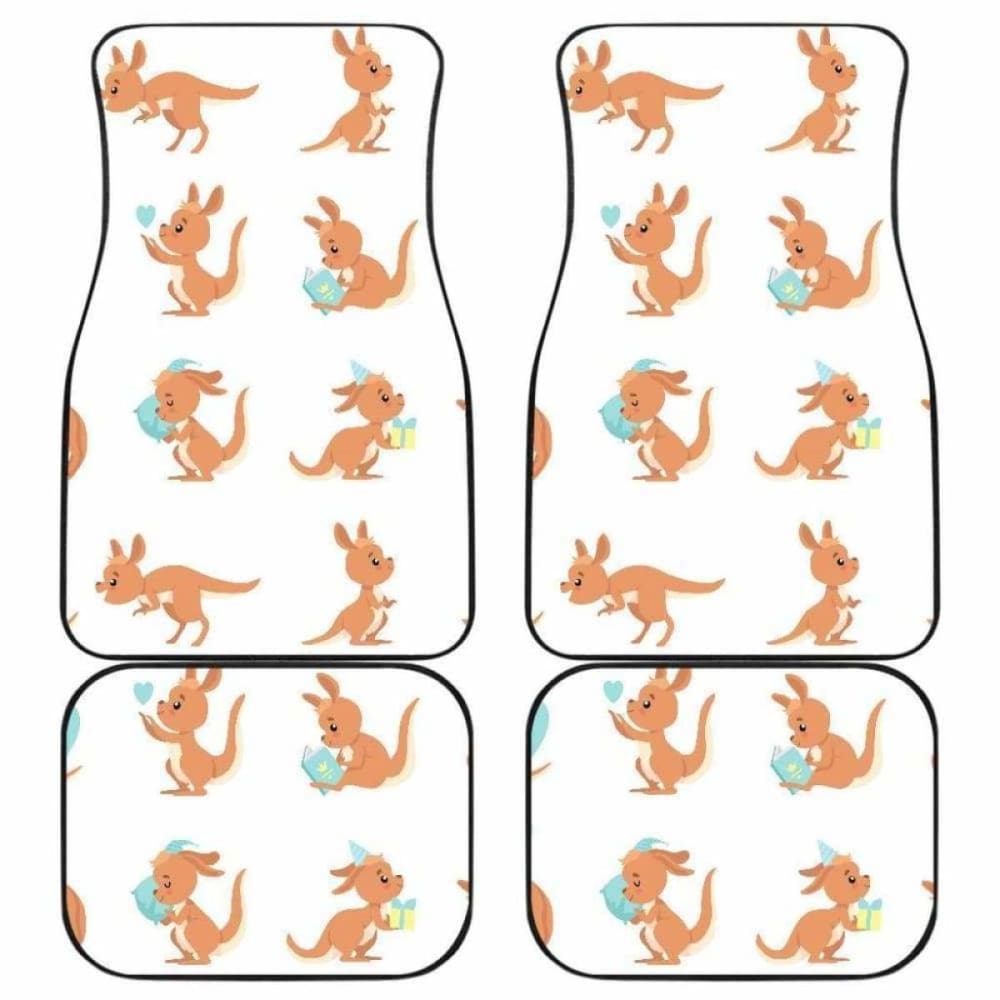 Cute Kangaroo Pattern Front And Back Car Mats 174914 - YourCarButBetter