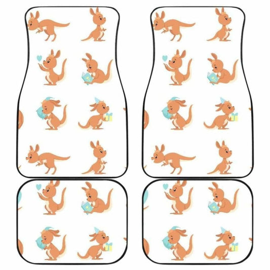 Cute Kangaroo Pattern Front And Back Car Mats 174914 - YourCarButBetter