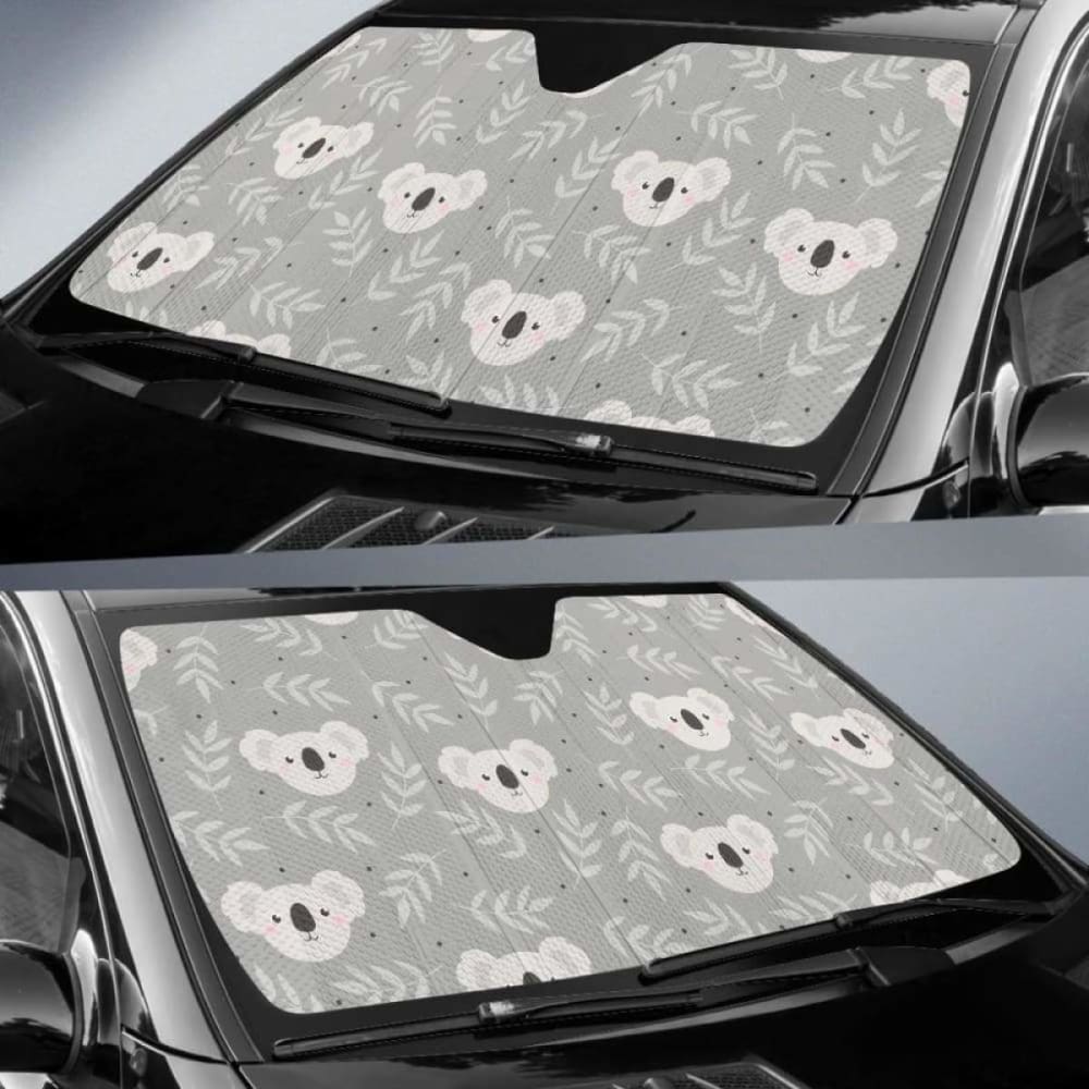 Cute Koala Leaves Pattern Car Auto Sun Shades 182102 - YourCarButBetter