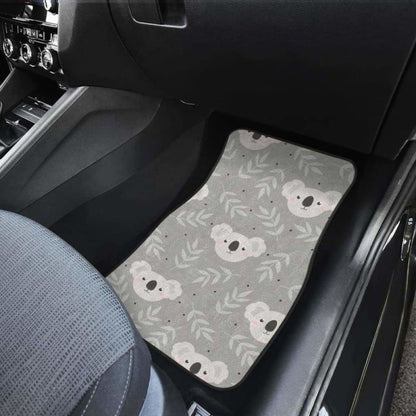 Cute Koala Leaves Pattern Front And Back Car Mats 174914 - YourCarButBetter