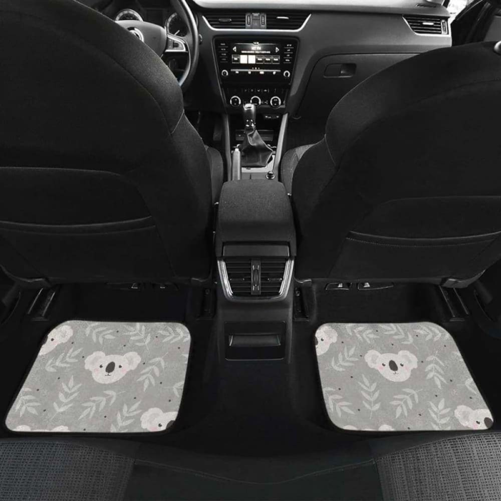 Cute Koala Leaves Pattern Front And Back Car Mats 174914 - YourCarButBetter
