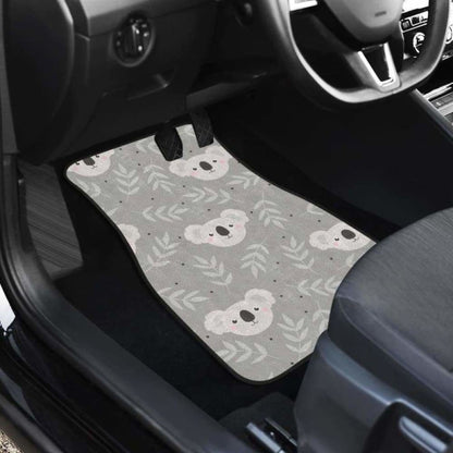 Cute Koala Leaves Pattern Front And Back Car Mats 174914 - YourCarButBetter