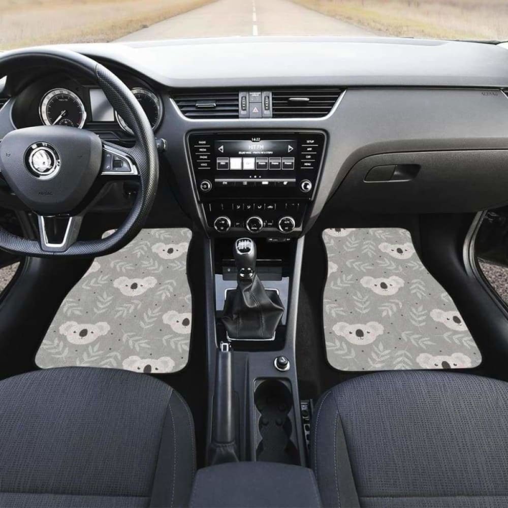 Cute Koala Leaves Pattern Front And Back Car Mats 174914 - YourCarButBetter