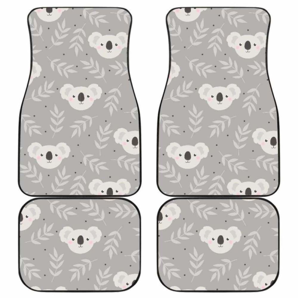 Cute Koala Leaves Pattern Front And Back Car Mats 174914 - YourCarButBetter