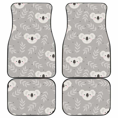 Cute Koala Leaves Pattern Front And Back Car Mats 174914 - YourCarButBetter