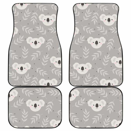 Cute Koala Leaves Pattern Front And Back Car Mats 174914 - YourCarButBetter