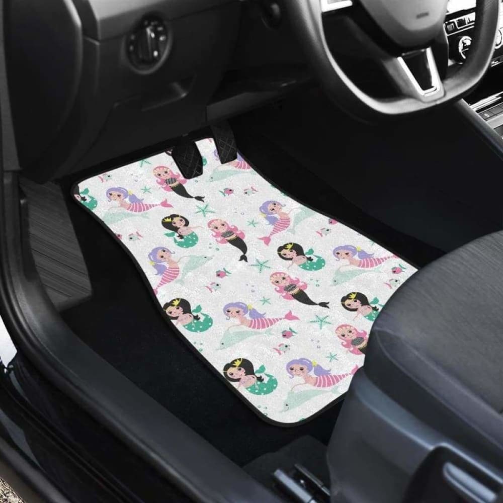 Cute Mermaid Dolphin Fish Starfish Pattern Front And Back Car Mats 181703 - YourCarButBetter