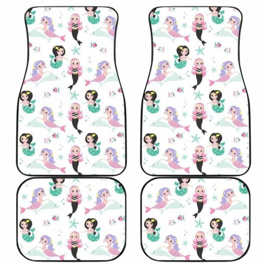 Cute Mermaid Dolphin Fish Starfish Pattern Front And Back Car Mats 181703 - YourCarButBetter
