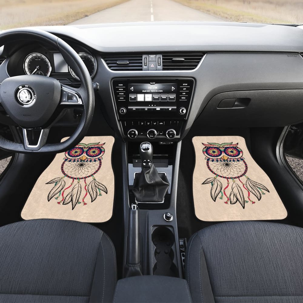 Cute Native American Owl Dreamcatcher Pink Themed Car Floor Mats 210301 - YourCarButBetter