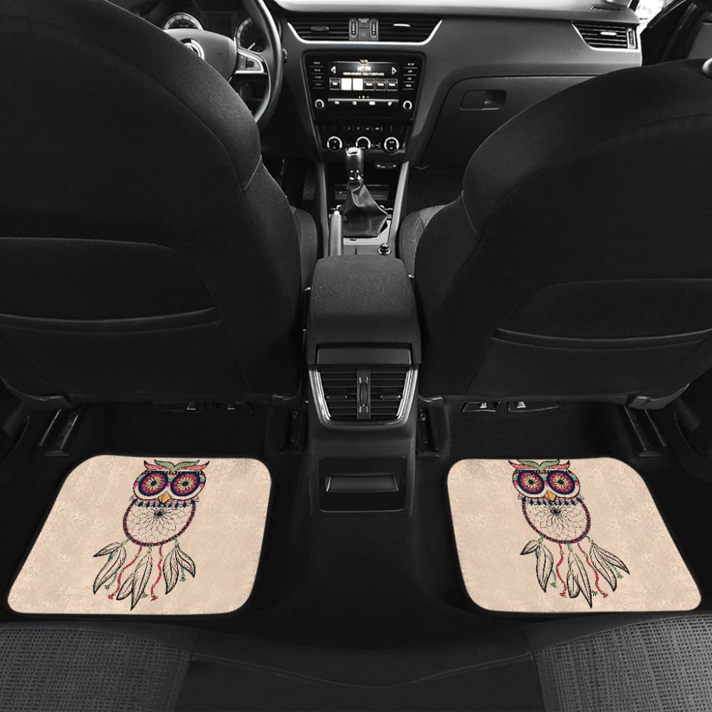 Cute Native American Owl Dreamcatcher Pink Themed Car Floor Mats 210301 - YourCarButBetter