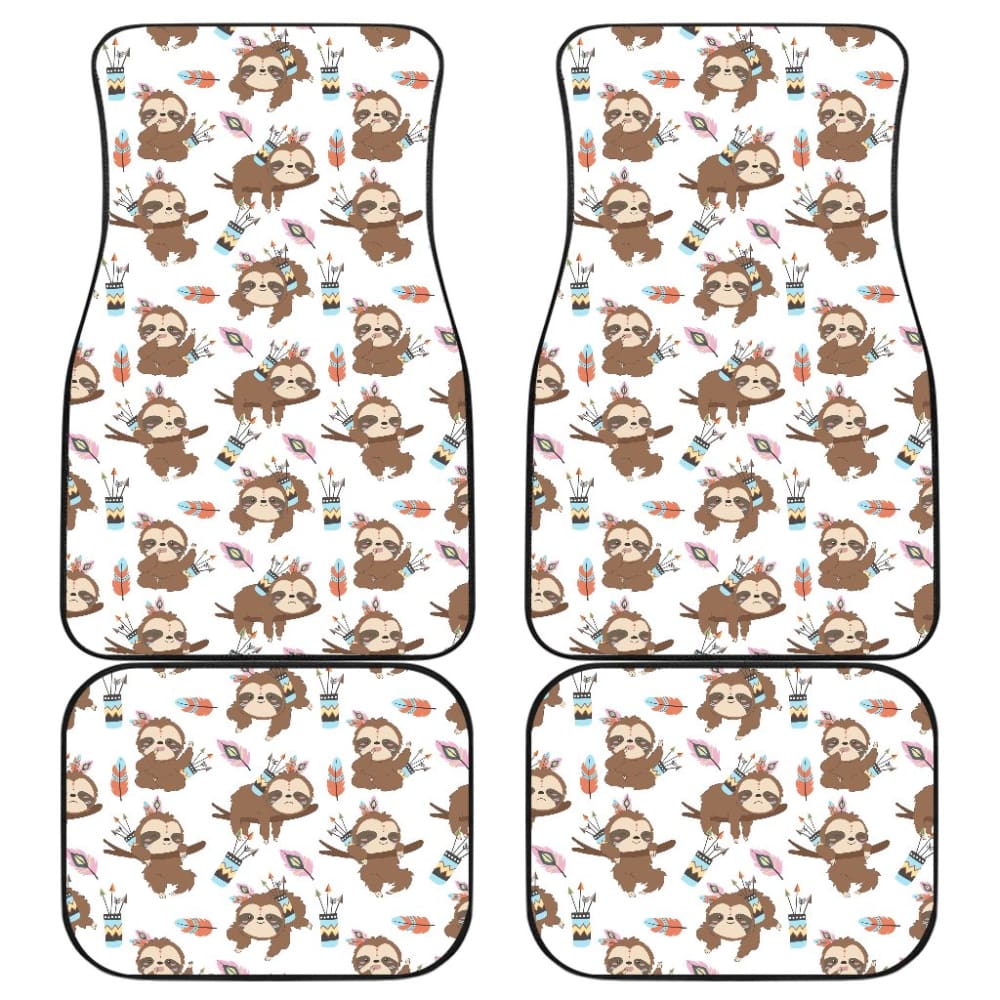 Cute Native American Sloth Amazing Gift Car Floor Mats 210906 - YourCarButBetter