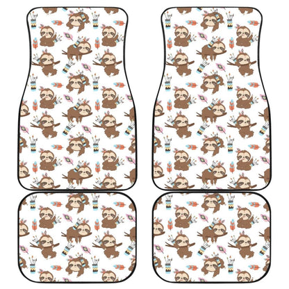 Cute Native American Sloth Amazing Gift Car Floor Mats 210906 - YourCarButBetter
