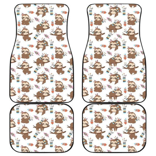 Cute Native American Sloth Amazing Gift Car Floor Mats 210906 - YourCarButBetter