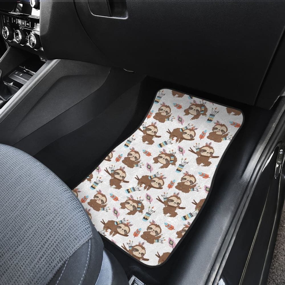 Cute Native American Sloth Amazing Gift Car Floor Mats 210906 - YourCarButBetter