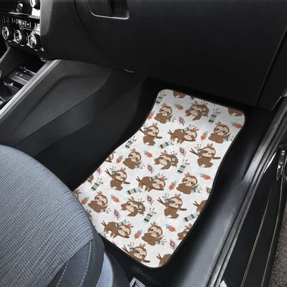 Cute Native American Sloth Amazing Gift Car Floor Mats 210906 - YourCarButBetter