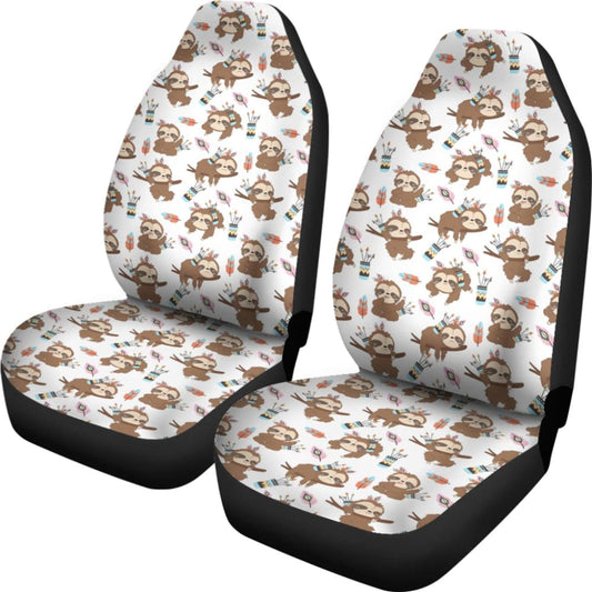 Cute Native American Sloth Amazing Gift Car Seat Covers 210906 - YourCarButBetter
