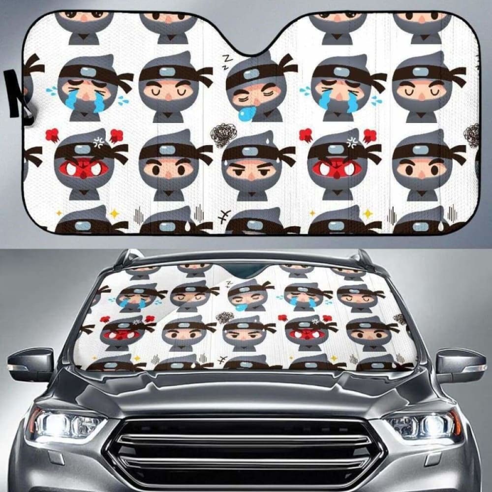 Cute Ninja Design Pattern Car Auto Sun Shades 102507 - YourCarButBetter