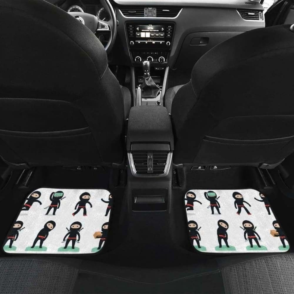 Cute Ninja Katana Sword Pattern Front And Back Car Mats 153908 - YourCarButBetter