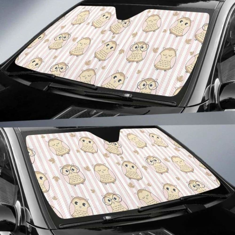 Cute Owl Leaf Car Auto Sun Shades 172609 - YourCarButBetter