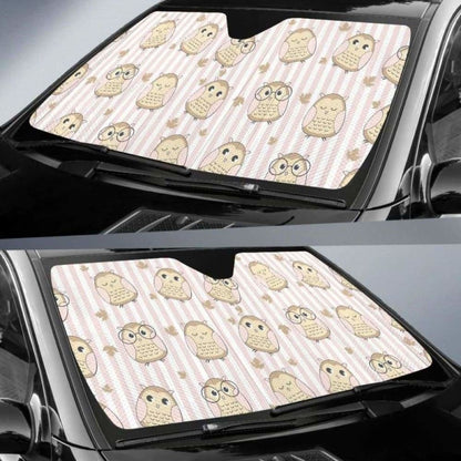 Cute Owl Leaf Car Auto Sun Shades 174510 - YourCarButBetter
