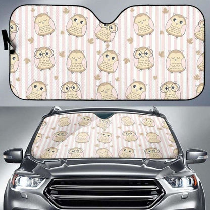 Cute Owl Leaf Car Auto Sun Shades 174510 - YourCarButBetter
