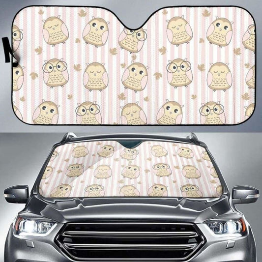 Cute Owl Leaf Car Auto Sun Shades 174510 - YourCarButBetter