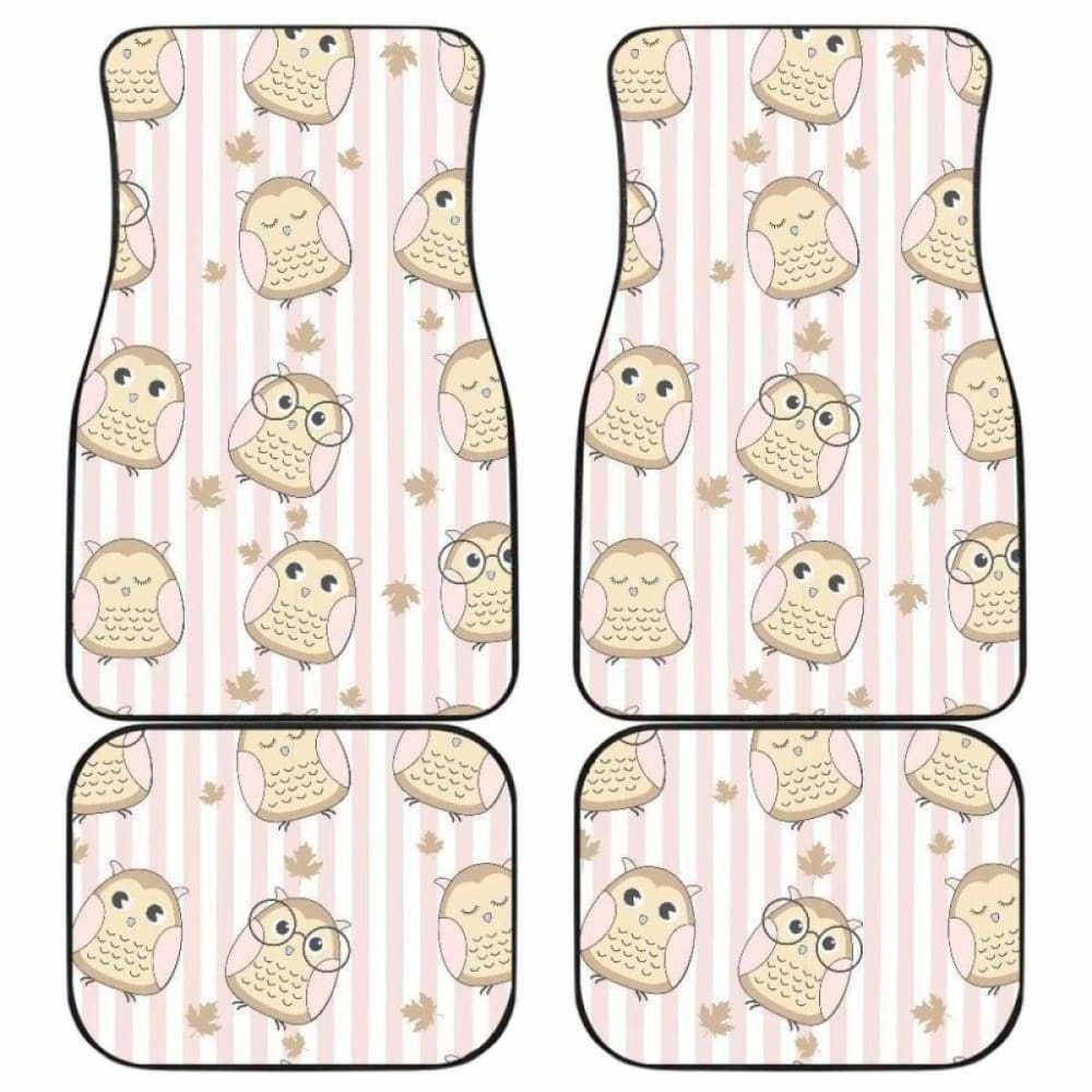 Cute Owl Leaf Front And Back Car Mats 201216