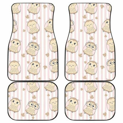 Cute Owl Leaf Front And Back Car Mats 201216